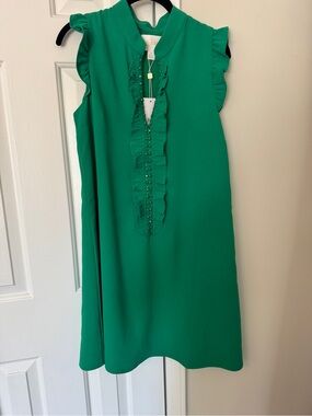 Lilly Pulitzer Green Ruffle Front Sleeveless Dress size 6